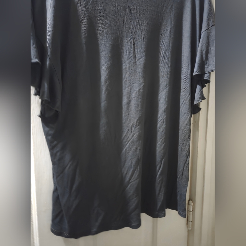 NWT Loft Women's Gray Ruffle Sleeve Top In Size Large - Picture 8 of 11